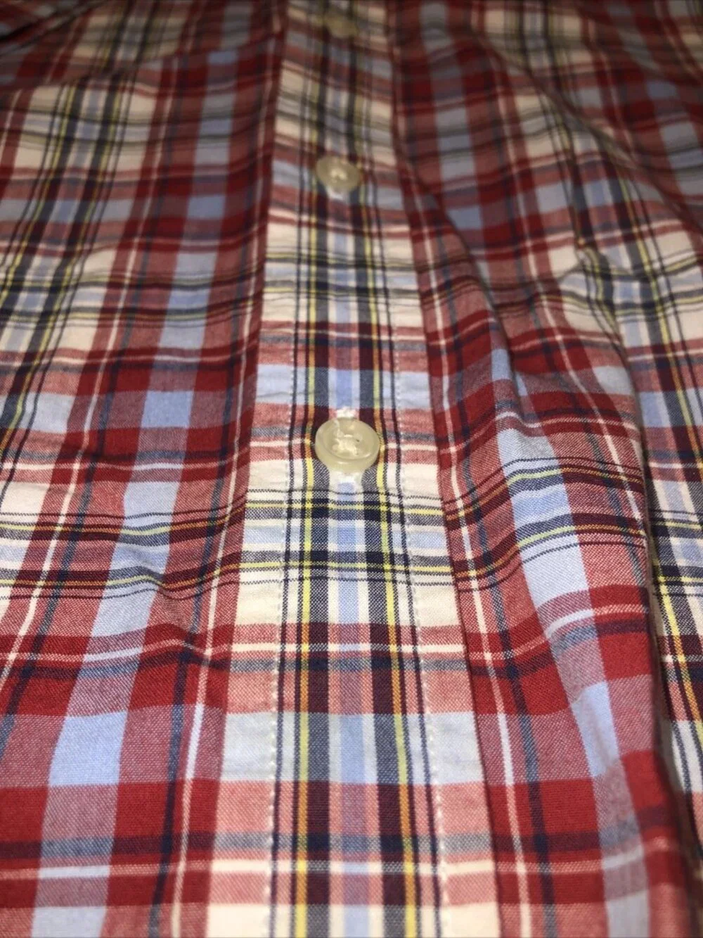 RALPH LAUREN SHIRT 16 18 Large GREEN RED PLAID DRESSY BUTTON UP CASUAL